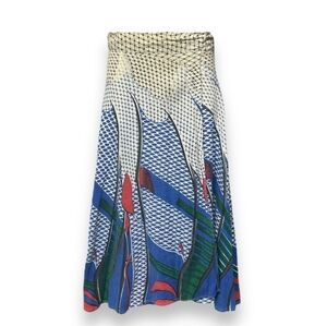 GLAMOUR Abstract Printed Cotton Wrap Circle Skirt VINTAGE